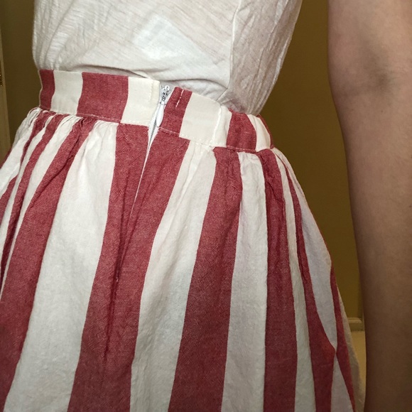 American Apparel Pink White Striped Circle Skirt - Picture 6 of 6